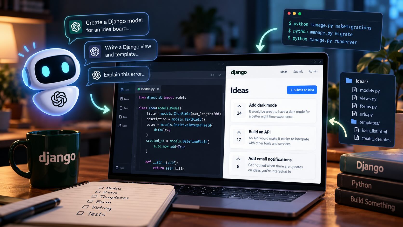 Building a small Django app with help from AI
