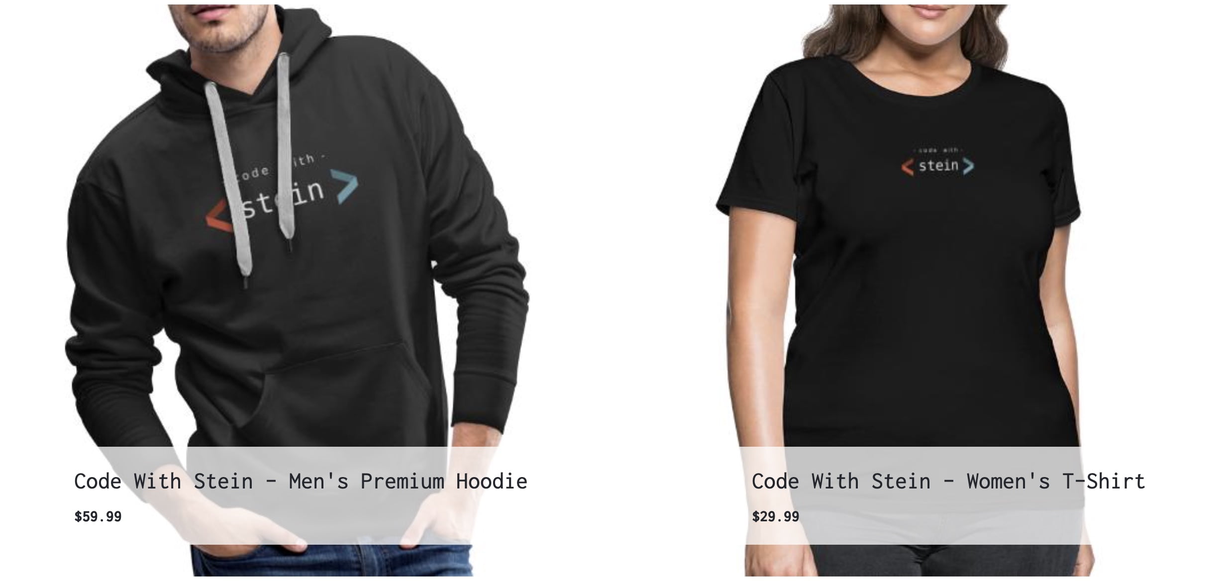 Created merch for Code With Stein
