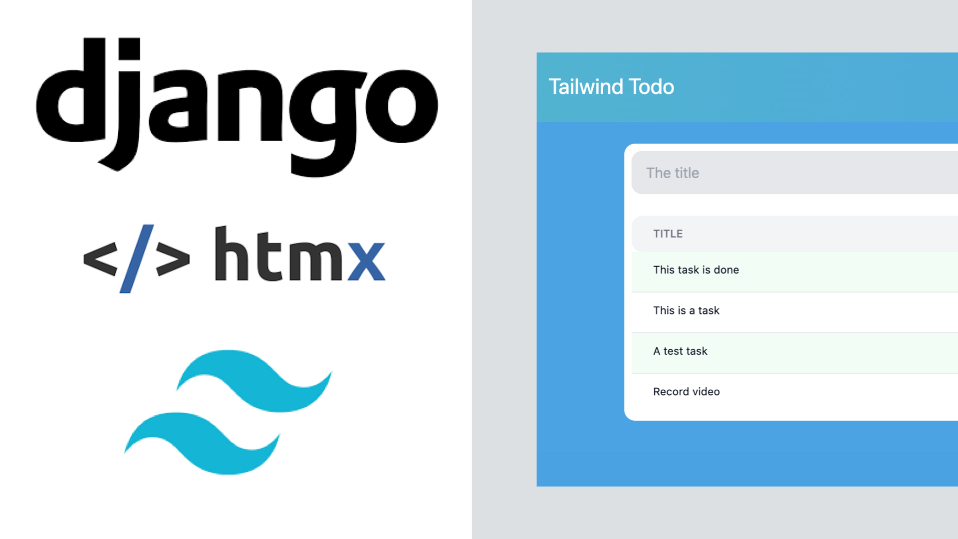 Django, Htmx and Tailwind Todo Application