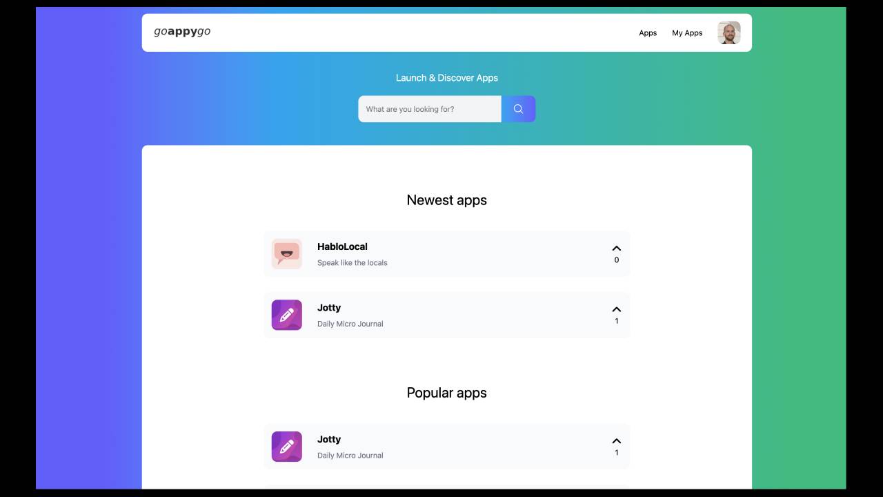 Building a platform for launching and discovering apps